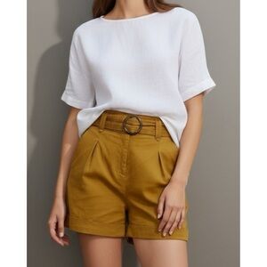 SÉZANE Rome High Waisted Shorts, Caramel, FR36/US4